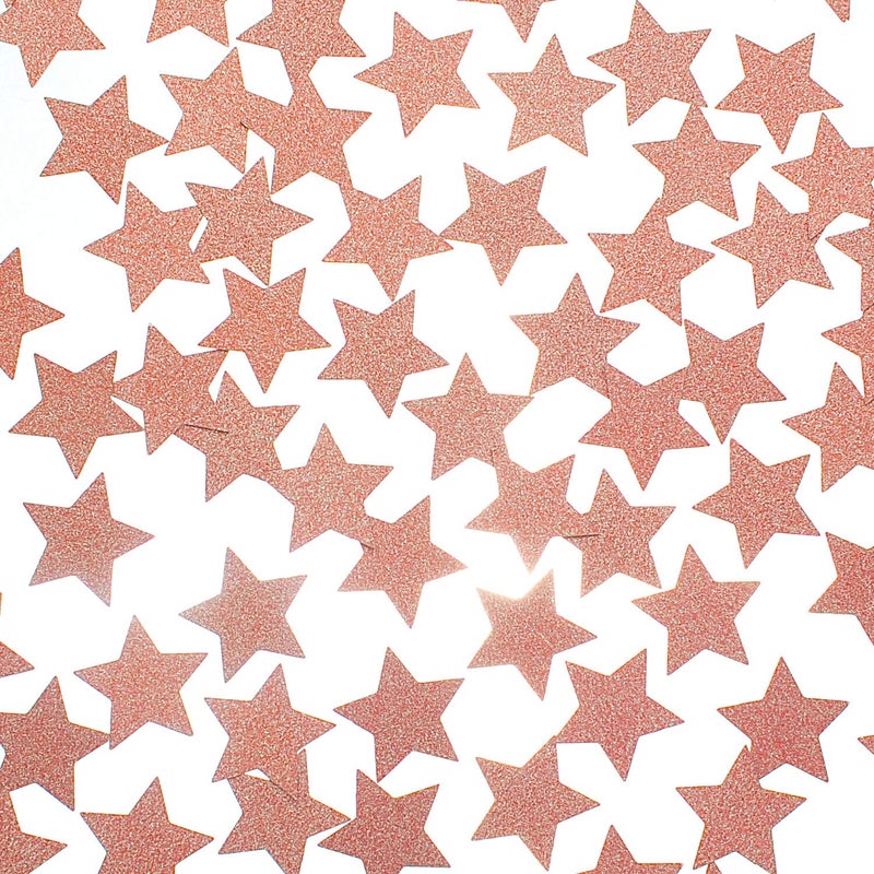 MOWO Glitter Star Confetti for Table Wedding Birthday Party Decoration  1.2 inch in Diameter (rose gold glitter 200pc) - Image 2